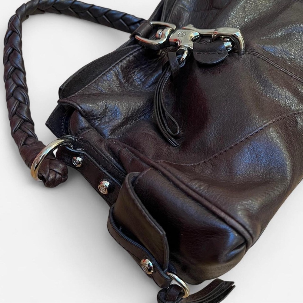 Francesco Biasia Dark Brown Italian Leather Handbag - Picture 5 of 7